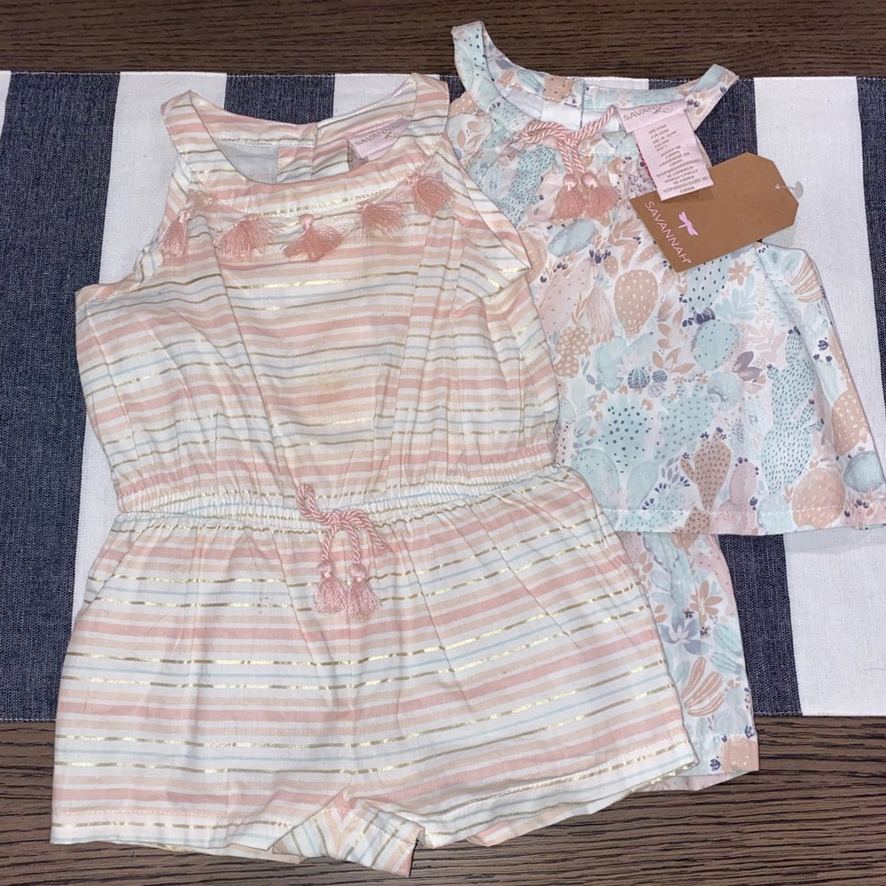Savannah girls rompers